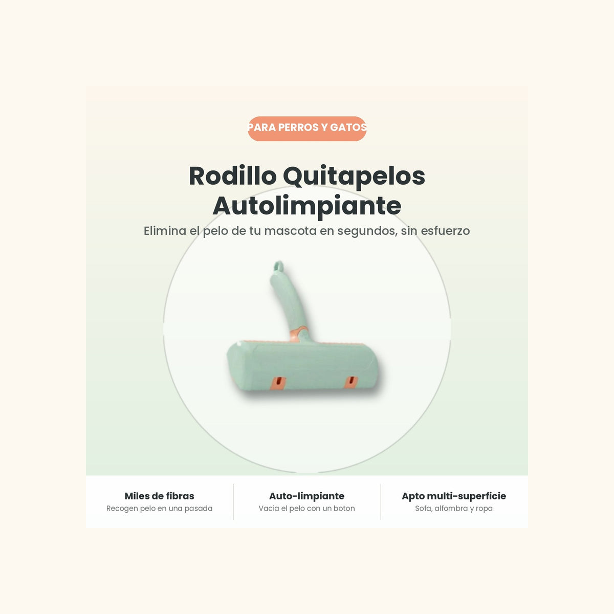 PawClean Pro — Cepillo Quitapelos Autolimpiante para Perro y Gato